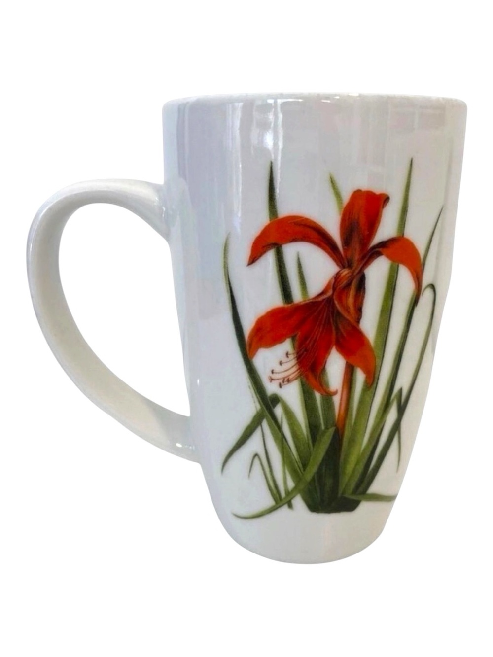 Mayfair and Jackson Collection coffee tea mug white botanic garden orange floral